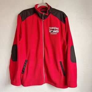 Disneyland Resort 1955 Red Black Lightweight Fleece Zip Up Jacket Men’s Large
